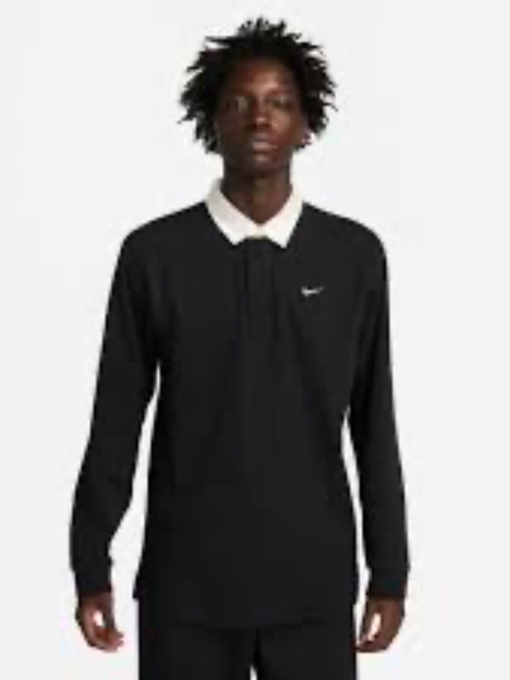 Men's Nike Long-Sleeve Rugby Polo with White Collar